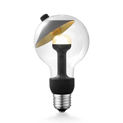 Home Sweet Home Designer LED Leuchtmittel Move Me | E27 | G80 Cone LED-Lampe | Schwarz/Gold | Mit verstellbarem Diffusor | 3W 220lm | warmweißes Licht | für E27-Fassungen von home sweet home collection