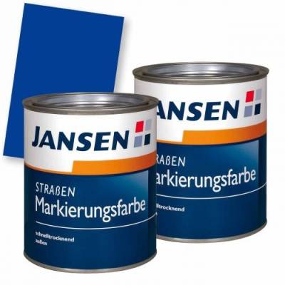 2 x Jansen Straßenmarkierungsfarbe blau ca. RAL 5017 2,5l von Jansen