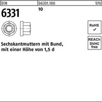 Sechskantmutter DIN 6331 m.Bund M 20 SW 30 10