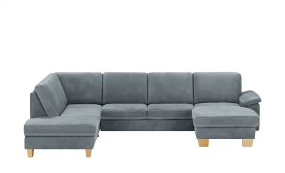 Kollektion Kraft Wohnlandschaft Leder Samu ¦ grau ¦ Maße (cm): B: 316 H: 90 T: 235 Polstermöbel > Sofas > Ledersofas - Möbel Kraft