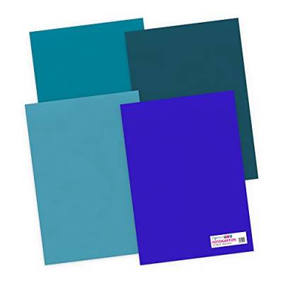 itenga Fotokarton 24 Blatt A4 300 g/qm - Tonpapier Tonkarton Druckerpapier Bastelpapier Bogen durchgefärbt zum kreativen Gestalten und Basteln (blau) von itenga