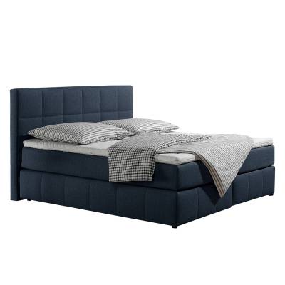 loftscape Boxspringbett Lifford 100x200 cm Strukturstoff Jeansblau mit Matratze Modern von loftscape