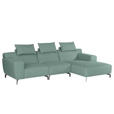 loftscape Ecksofa Manot I Mintgrau Webstoff 301x77x163 cm von loftscape