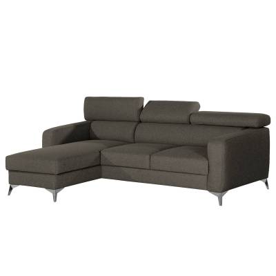 loftscape Ecksofa Nonza I Dunkelgrau Webstoff 239x91x168 cm mit Schlaffunktion und Bettkasten von Fredriks