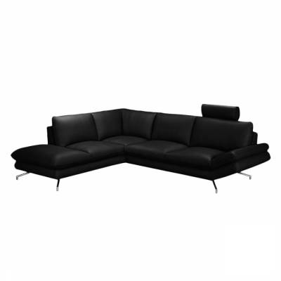 loftscape Ecksofa Sharon 2,5-Sitzer Schwarz Echtleder 276x83x220 cm (BxHxT) Modern von loftscape