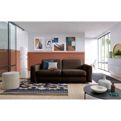 loftscape Schlafsofa Blayney Dunkelbraun Echtleder 181x86x101 cm mit Schlaffunktion von loftscape