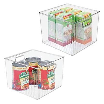 mDesign 2er-Set Kühlschrankbox – Kunststoffkiste für Obst, Konserven, Medikamente und vieles mehr – große Aufbewahrungsbox aus BPA-freiem Kunststoff für Küche und Speisekammer – durchsichtig von mDesign