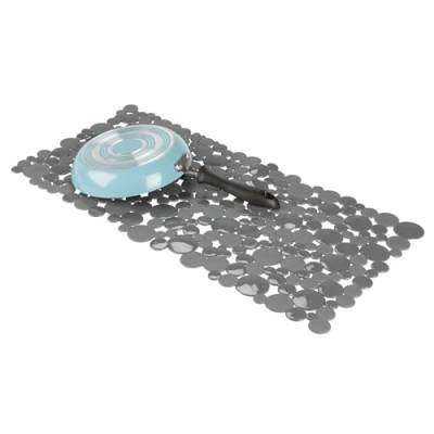 mDesign Spülbeckenmatte zum Zuschneiden – große Matte in Blasen-Optik für die Küche – Spülbeckeneinlage aus PVC für Geschirr und Becken – grau von mDesign