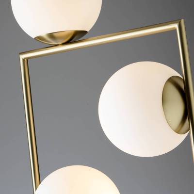 Stehleuchte Buble, gold, sechs Opalglasschirme von miloox by Sforzin