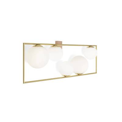 Wandleuchte Buble, gold, fünf Opalglasschirme von miloox by Sforzin