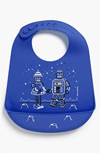Modern Twist Baby-Eimer Bibz Roboter-Liebe, Silikon, Electric Blue, 1.12 x 1.12 x 1.12 cm von modern-twist