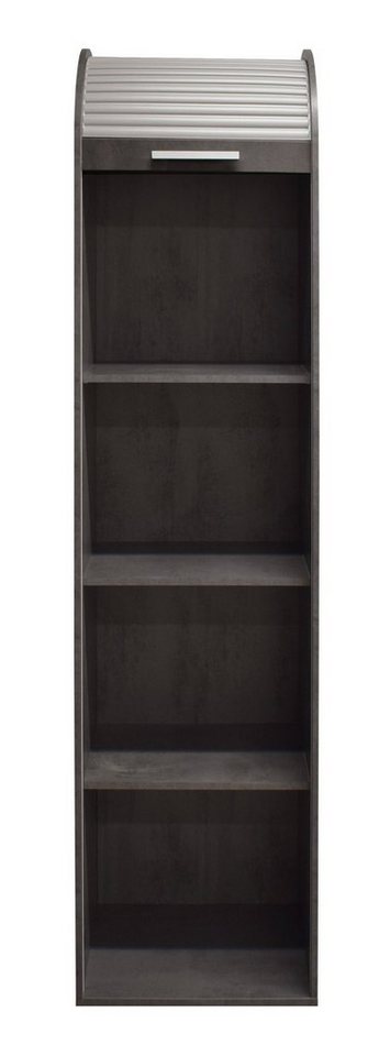 möbelando Jalousieschrank Jalousieschrank (BxHxT: 46x192x44 cm) in graphit / weiß mit 2 Einlegeböden von möbelando