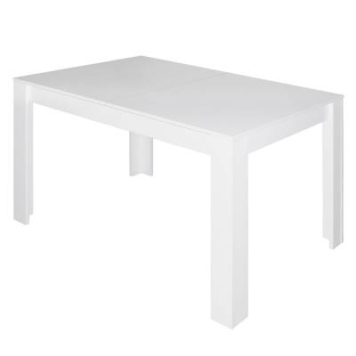 mooved Esstisch Fairford Spanplatte Ausziehbar Rechteckig Matt Weiß 120x75x80 cm (BxHxT) Modern für 4-6 Personen von mooved