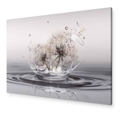 murando - Bilder Pusteblumen 90x60 cm Leinwandbild 1 tlg Kunstdruck modern Wanbilder XXL Wanddekoration Design Wand Bild Struktur Blumen Wassertropfen Abstrakt Natur Wasser von murando