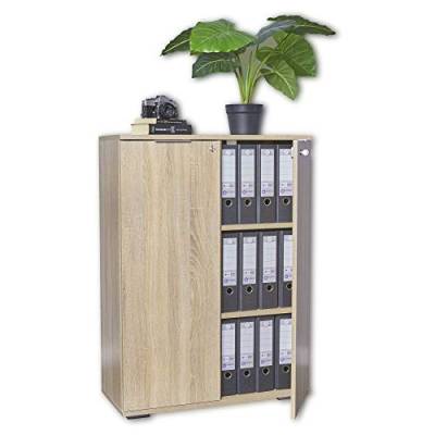 Aktenschrank Abschließbar Aktenkommode Mehrzweckschrank B80,2cm x H109,5cm x T35cm Büroschrank Abschliessbarer Schrank Sonoma Eiche Ordnerschrank Regal Mit Türen Büromöbel Allzweckschrank von mutatio