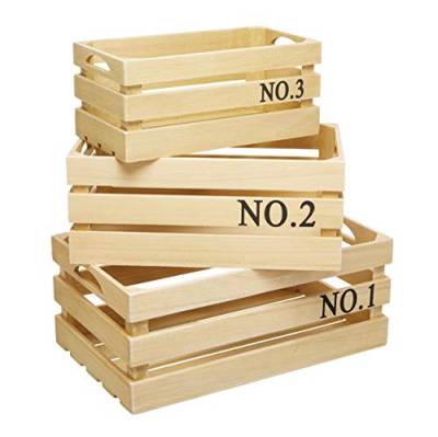 Natural Elements Paulownia Holz-Kisten, Set 3-teilig von KitchenCraft