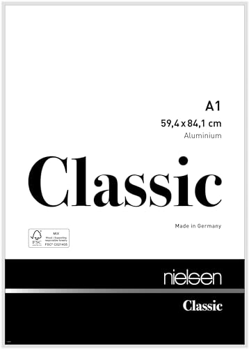 nielsen Aluminium Bilderrahmen Classic, 59,4x84,1 cm (A1), Weiß Glanz von nielsen
