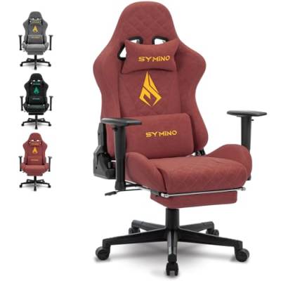 symino Gaming Stuhl, Ergonomischer Bürostuhl, Rennstuhl-Design PC Stuhl, Vintage-PU-Leder, Verstellbarer Drehbarer Task Stühle mit Fußstütze (Orange) von symino