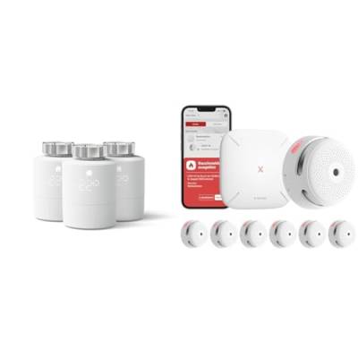 tado° smartes Heizkörperthermostat 3er-Pack – WiFi Zusatzprodukt als Thermostat für Heizung und Digitale Einzelraumsteuerung per App & X-Sense XS01-M ProConnected Rauchmelder mit SBS50 Basisstation von tado