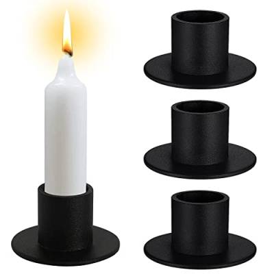 4 Stück Kerzenständer, Retro Candlelight Dinner Kerzenhalter, für Wohn,Esszimmer, Weihnachten,Schwarz von thirei