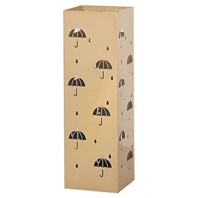 Großer Regenschirm-Halter Quadratischer Regenschirm-Aufbewahrungseimer, multifunktionaler Regenschirmhalter mit durchbrochenem Design – for Gehstöcke, Gehstöcke, lange Regenschirme (Farbe: Gold) ( Col von tiHtYYfs