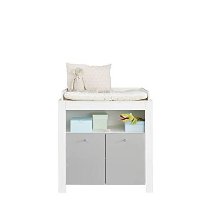 trendteam smart living - Wickelkommode Kommode - Babyzimmer - Pia - Aufbaumaß (BxHxT) 96 x 103 x 69 cm - Farbe Weiß mit Lichtgrau - 187463203 von trendteam smart living