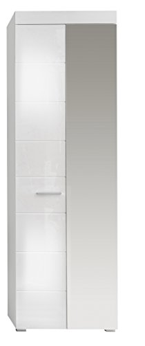 trendteam smart living - Garderobenschrank Schrank - Garderobe - Amanda - Aufbaumaß (BxHxT) 62 x 195 x 38 cm - Farbe Weiß Hochglanz - 139312701 von trendteam smart living