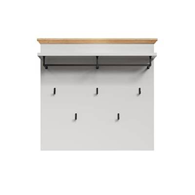 trendteam smart living - Garderobenpaneel Wandpaneel - Garderobe - Landside - Aufbaumaß (BxHxT) 91 x 82 x 27 cm - Farbe Lichtgrau mit Artisan Eiche - 2118440F4 von trendteam smart living