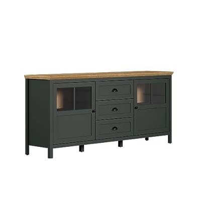 trendteam smart living - Sideboard Schrank Wohnzimmerschrank - Stanton - Aufbaumaß (BxHxT) 185 x 86 x 45 cm - Farbe Tannengrün mit Evoke Eiche - 220987004 von trendteam smart living