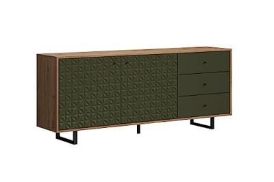 trendteam smart living - Sideboard - Wohnzimmer - Sentra - Aufbaumaß (BxHxT) 183 x 75 x 40 cm - Farbe Dark Green mit Artisan Eiche - 224036982 von trendteam smart living