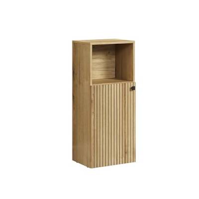 trendteam smart living - Schrank Kommode - Badezimmer - PureBliss - Aufbaumaß (BxHxT) 40 x 95 x 31 cm - Farbe Evoke Eiche mit schwarzen Rillen - 233780242 von trendteam smart living