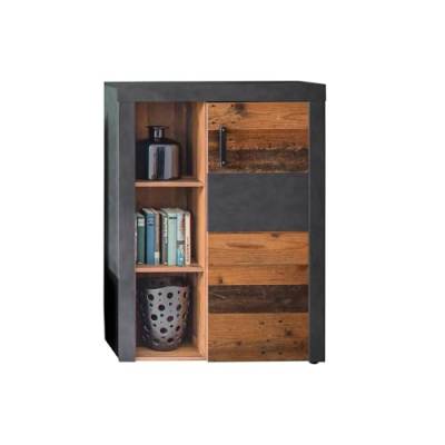 trendteam smart living - Sideboard Kommode Schrank - Wohnzimmer - Indy - Aufbaumaß (BxHxT) 87 x 118 x 34 cm - Farbe Graphit Grau Matera mit Old Wood - 187903723 von trendteam smart living