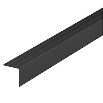 ufitec® Alu Winkelprofil 30x20 mm mit Rillen selbstklebend, Treppen Kanten & Stufen Winkel Schutzprofil (30 x 20 mm | 195 cm Länge, Bronze Dunkel) von ufitec profile systems