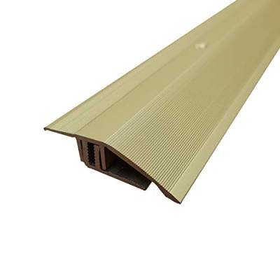 ufitec Profilsystem für Parkett- und Laminatböden - für Belagshöhen von 7-16 mm - viele Farben lieferbar (Niveauausgleichsprofil | 90 cm lang, Gold Hell) von ufitec profile systems