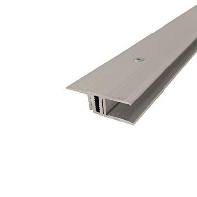 ufitec Profilsystem für Parkett- und Laminatböden - für Belagshöhen von 7-16 mm - viele Farben lieferbar (Übergangsprofil | 100 cm lang | 33 mm Breit, Silber) von ufitec profile systems