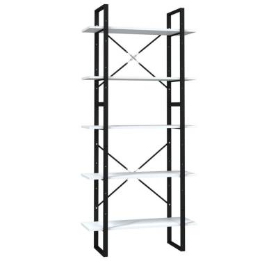 vidaXL Bücherregal Bücherregal 5 Fächer Weiß 80x30x175 cm Holzwerkstoff, 1-tlg. von vidaXL