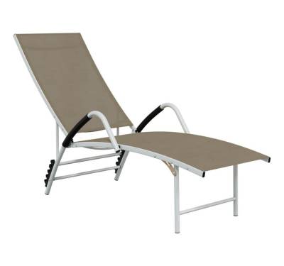 vidaXL Gartenliege Sonnenliege Textilene und Aluminium Taupe, 1 St. von vidaXL