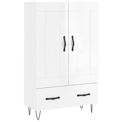 vidaXL Highboard, Sideboard mit viel Stauraum, Mehrzweckschrank Anrichte, Kommode Schrank für Wohnzimmer, Modern, Hochglanz Weiß Holzwerkstoff von vidaXL