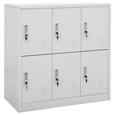 vidaXL Schließfachschrank Umkleideschrank Stahlschrank Metallschrank Lagerschrank Fächerschrank Büroschrank Schrank Hellgrau 90x45x92,5cm Stahl von vidaXL