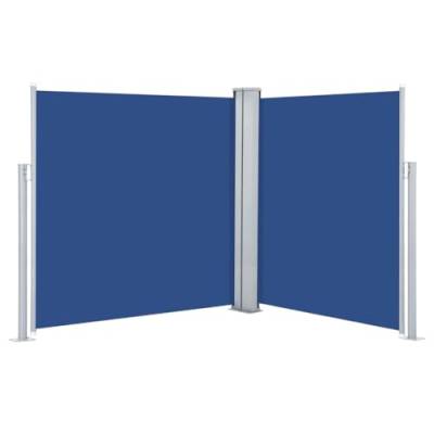 vidaXL Seitenmarkise Ausziehbar Sonnenschutz Sichtschutz Windschutz Seitenwandmarkise Seitenrollo Markise Balkon Garten Terrasse Blau 160x600cm von vidaXL