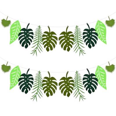 Tropische Palmengirlande Tropische Blatt Banner Girlande Tropische Palmenblätter Girlande 2 Stück Wiederverwendbare Felt Leaf Bunting Tropische Palmenblätter Bunting von xianynow