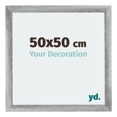 yd. Your Decoration - Bilderrahmen 50x50 cm - Bilderrahmen aus MDF mit Acrylglas - Antireflex - Ausgezeichnete Qualität - Grau Gewischt - Mura von yd.