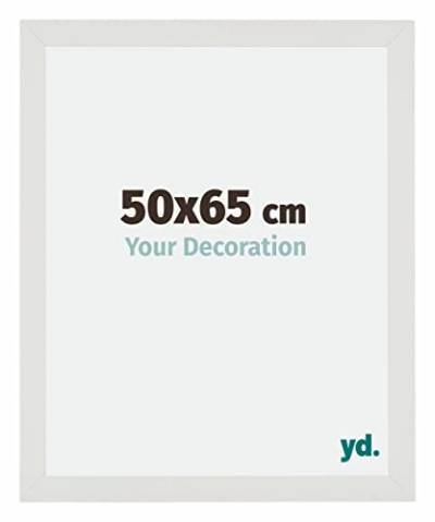 yd. Your Decoration - Bilderrahmen 50x65 cm - Weiß Matt - Billderrahmen aus MDF mit Acrylglas - Antireflex - 50x65 Rahmen - Mura von yd.