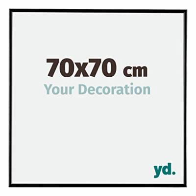 yd. Your Decoration - Bilderrahmen 70x70 cm - Schwarz Hochglanz - Bilderrahmen aus Kunststoff mit Acrylglas - Antireflex - 70x70 Rahmen - Evry von yd.