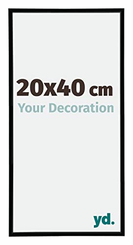 yd. Your Decoration - Bilderrahmen 20x40 cm - Schwarz Hochglanz - Bilderrahmen aus Kunststoff mit Acrylglas - Antireflex - 20x40 Rahmen - Annecy von yd.