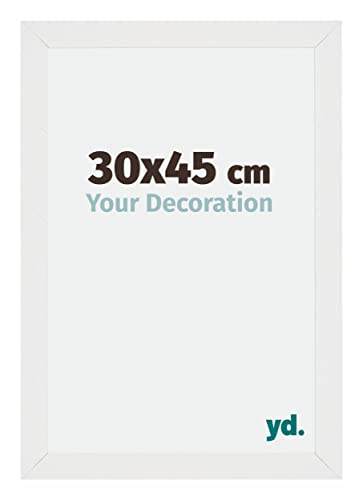 yd. Your Decoration - Bilderrahmen 30x45 cm - Weiß Hochglanz - Billderrahmen aus MDF mit Acrylglas - Antireflex - 30x45 Rahmen - Mura von yd.