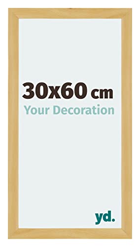 yd. Your Decoration - Bilderrahmen 30x60 cm - Kiefer Dekor - Billderrahmen aus MDF mit Acrylglas - Antireflex - 30x60 Rahmen - Mura von yd.