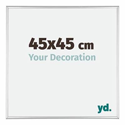 Your Decoration - Bilderrahmen 45x45 cm - Bilderrahmen aus Aluminium mit Acrylglas - Antireflex - Ausgezeichnete Qualität - Silber Hochglanz - Kent von yd.