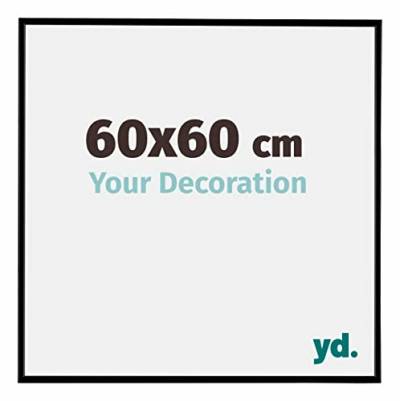 yd. Your Decoration - Bilderrahmen 60x60 cm - Schwarz Matt - Bilderrahmen aus Kunststoff mit Acrylglas - 60x60 Rahmen - Evreux von yd.