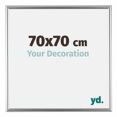 yd. Your Decoration - Bilderrahmen 70x70 cm - Silber - Bilderrahmen aus Kunststoff mit Acrylglas - Antireflex - 70x70 Rahmen - Bordeaux von yd.